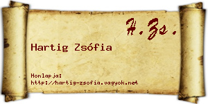 Hartig Zsófia névjegykártya